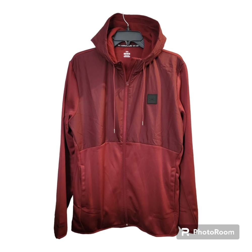 Under Armour Men's Dark Red Full-Zip Hoodie | Size M | NWT